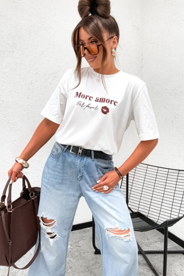 Tshirt basic more amour per favore white