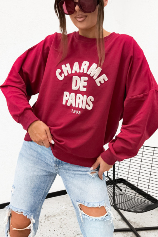 Bluza bawełniana charme de paris burgund
