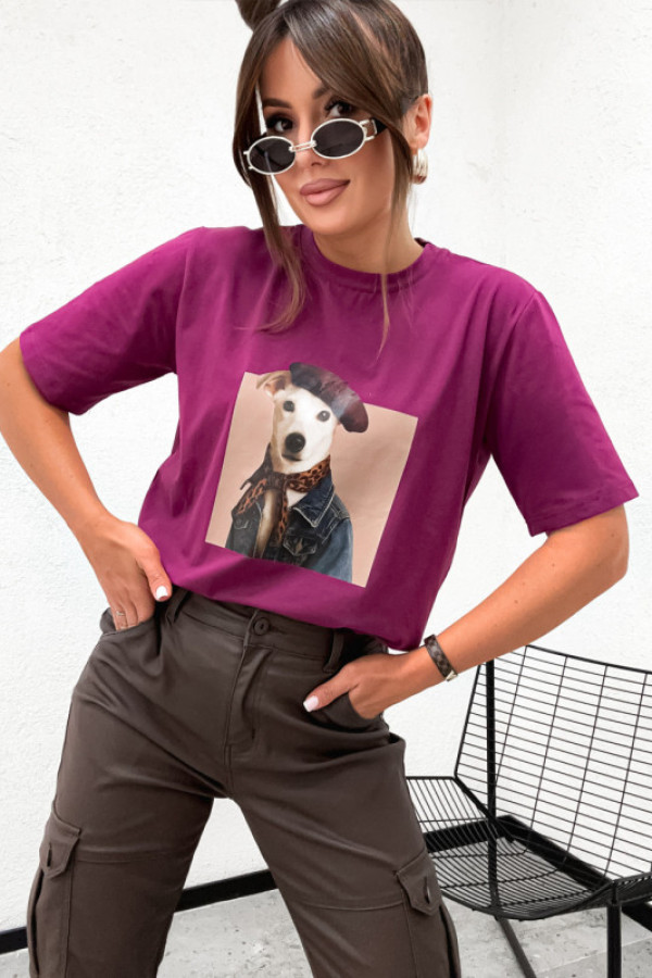 Tshirt benny franchi puppy trend allert magenta