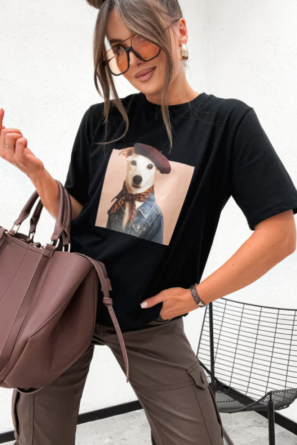 Tshirt benny franchi puppy trend allert black