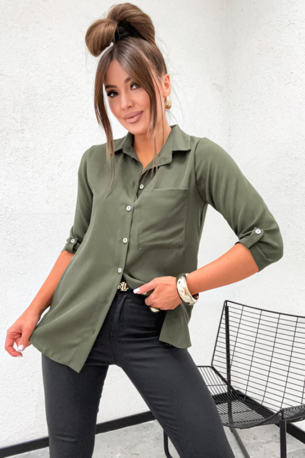 Koszula classy elegacne classic khaki