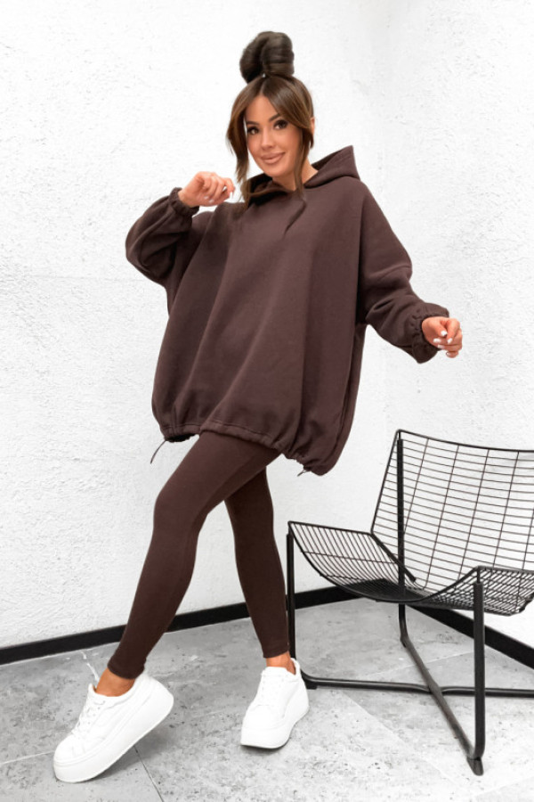 Komplet morellia loose z legginsami chocco brąz