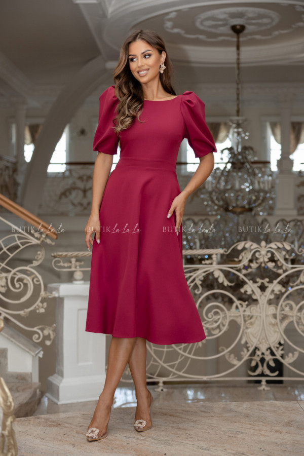 Sukienka midi bordowa grande