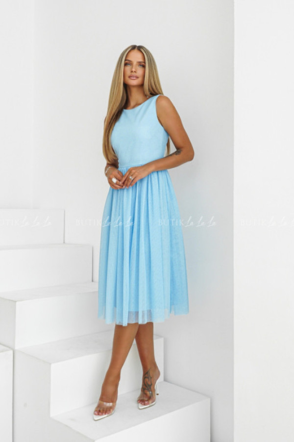 Sukienka tiulowa midi błękitna alex