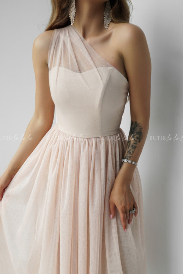 Sukienka tiulowa midi brzoskwiniowa eliza