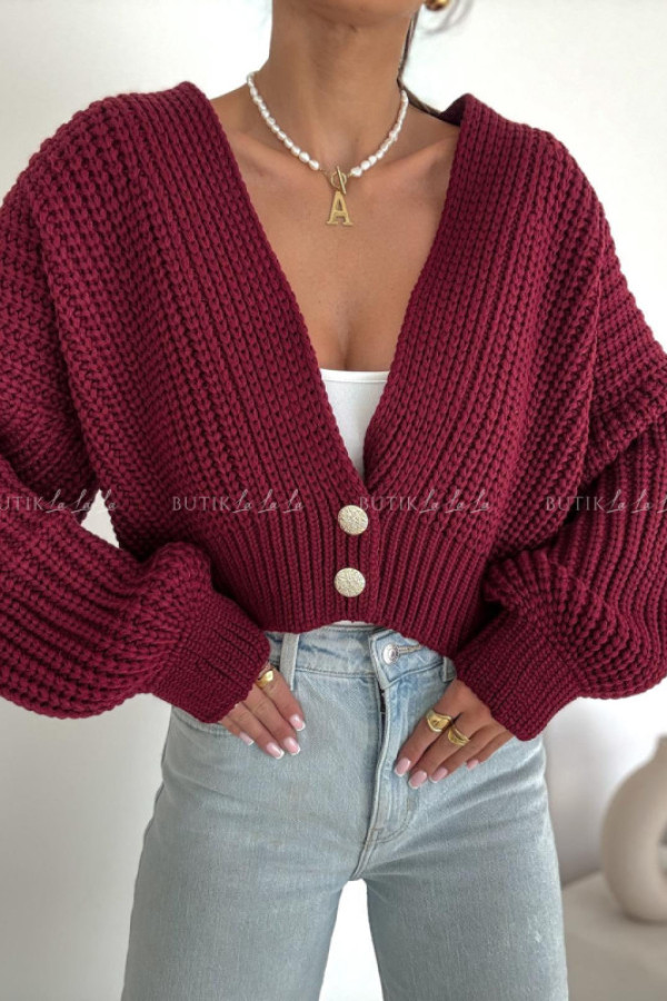 Sweter bordowy beanie