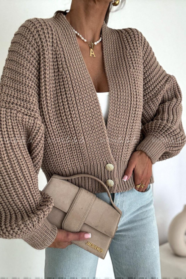 Sweter jasno brązowy beanie