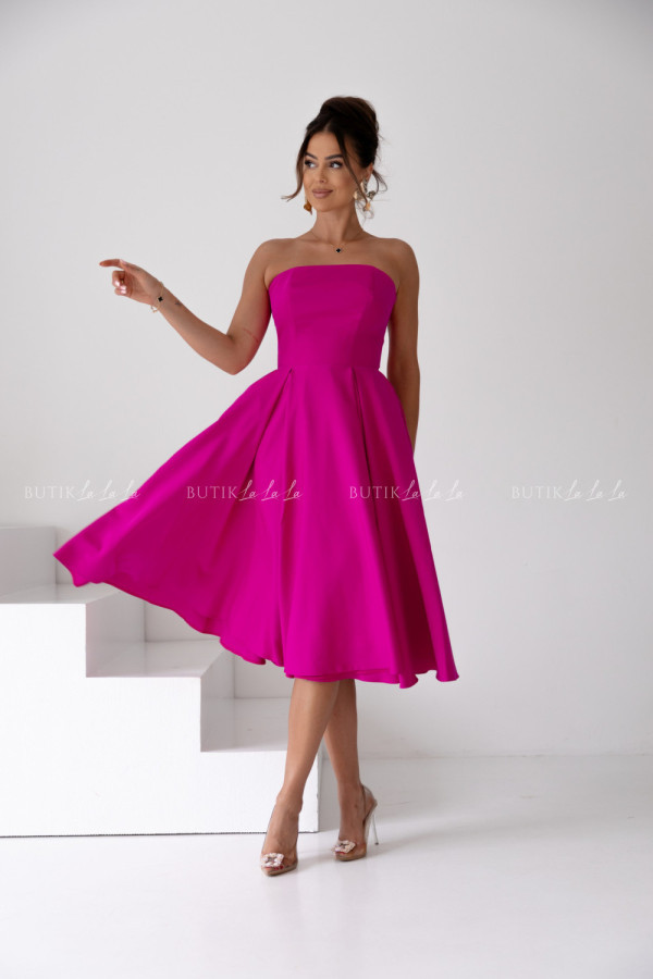 Sukienka rozkloszowana fuksjowa mufina