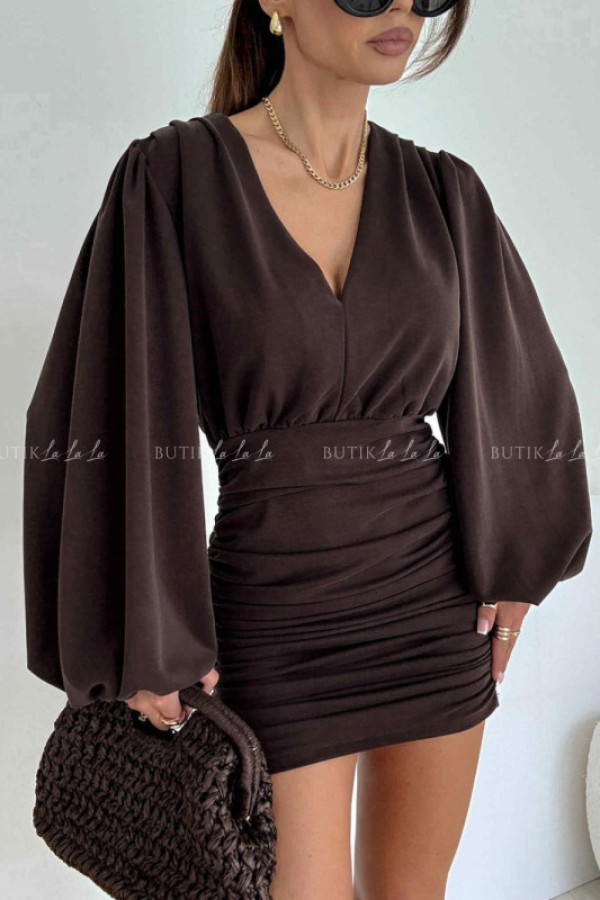 Sukienka ciemno brązowa laurentia