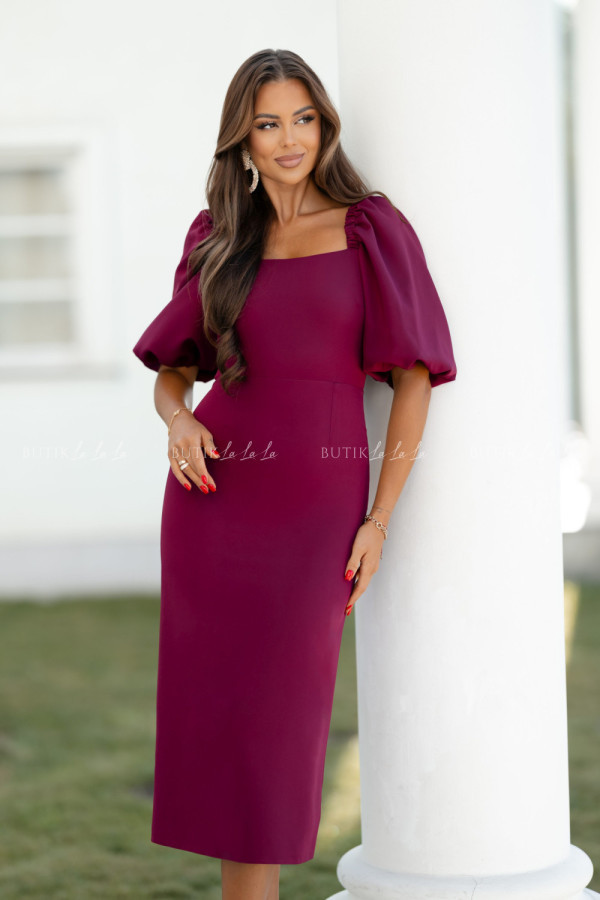 Sukienka midi bordowa filharmony