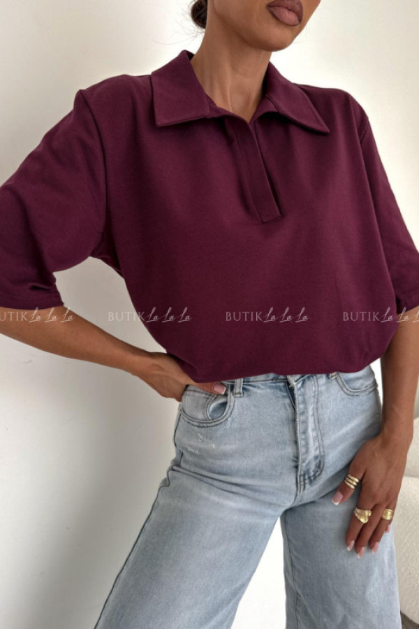 Bluzka polówka burgundowa marico