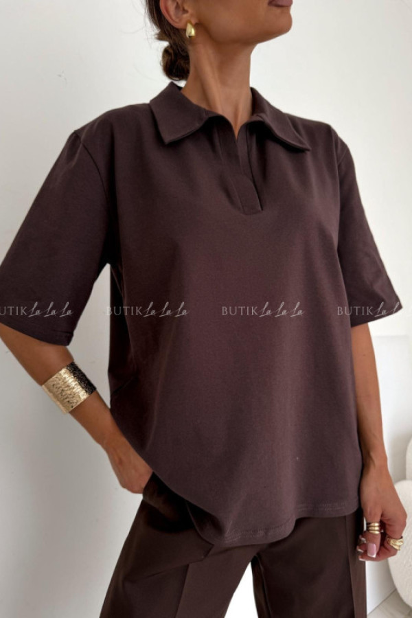 Bluzka polówka czekoladowa marico