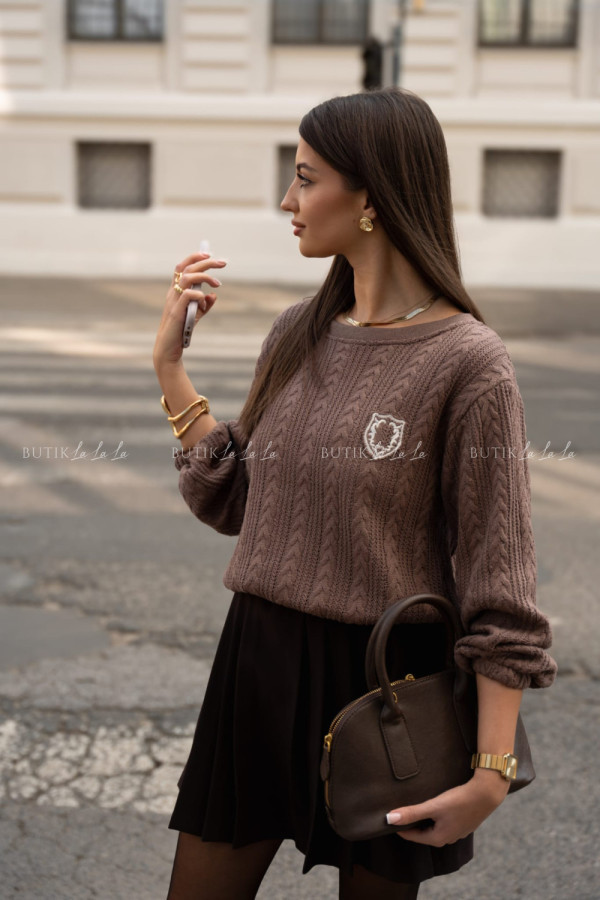 Bluzka dzianinowa kawowa hogwart