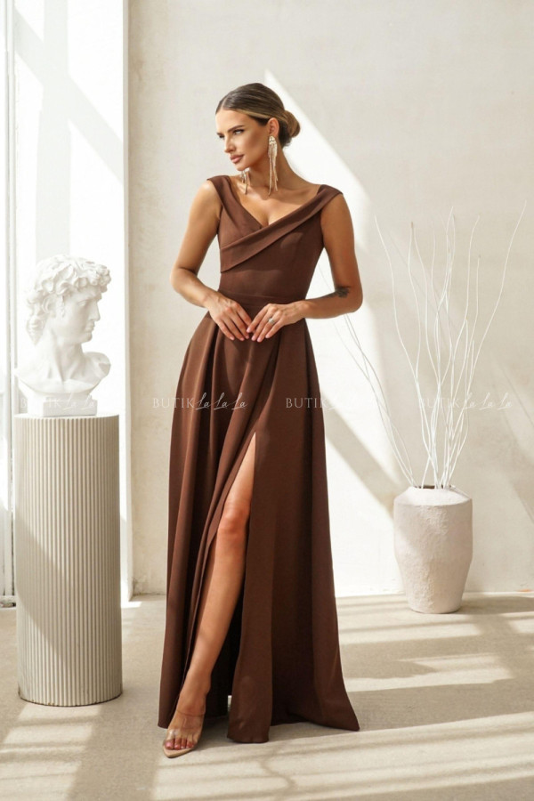 Sukienka brązowa sabrina