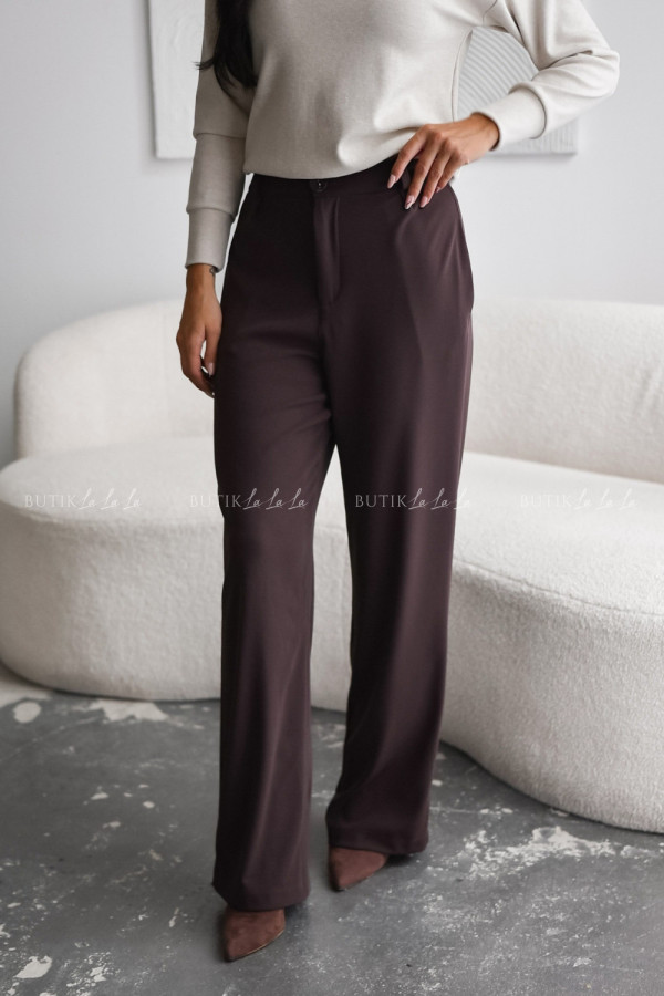 Spodnie o prostym kroju brązowe bagi