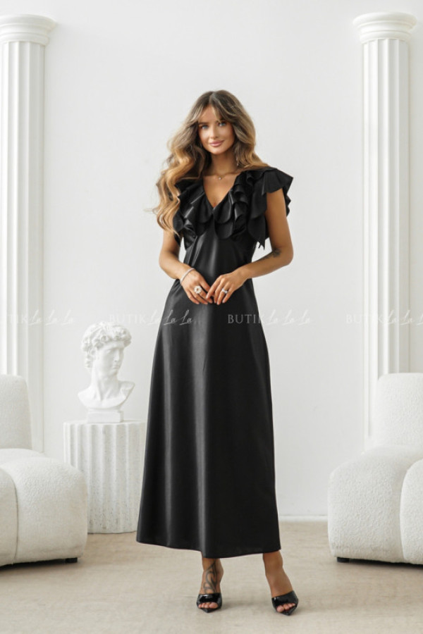 Sukienka maxi satynowa czarna esme