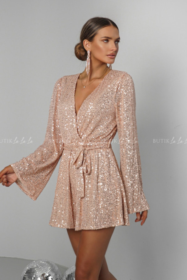 Kombinezon cekinowy złoty traviss