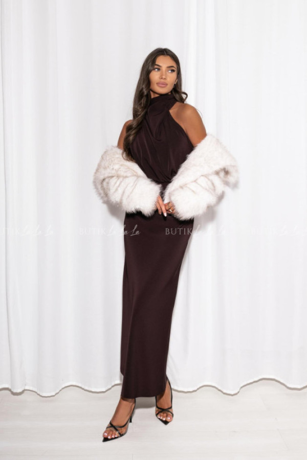 Sukienka maxi czekoladowa danora