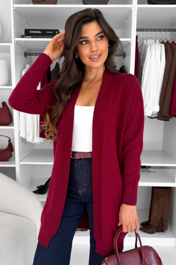 Kardigan bordowy vesi