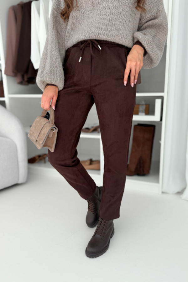 Spodnie zamszowe bonni czekoladowe