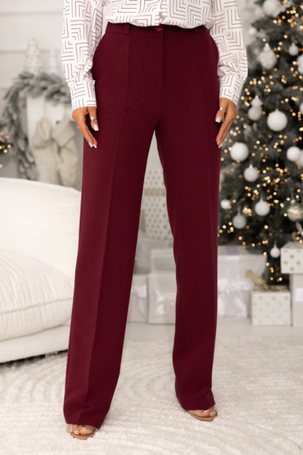 Spodnie lavito proste bordowe