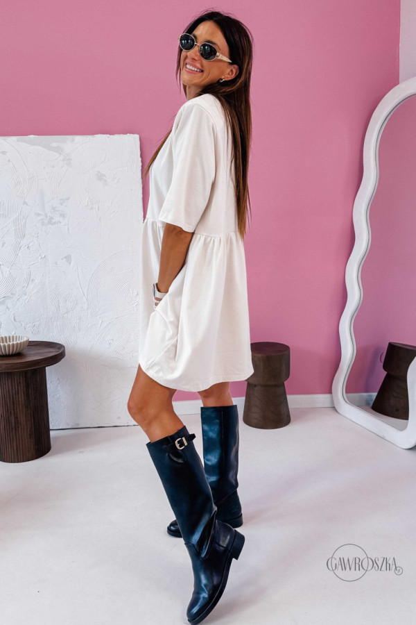 Sukienka over baby doll - kokos