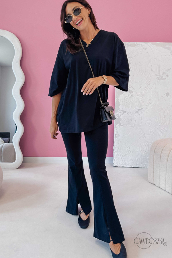 Komplet retro chandal - czarny