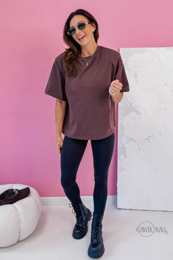 T-shirt z poduszkami - czekoladowy
