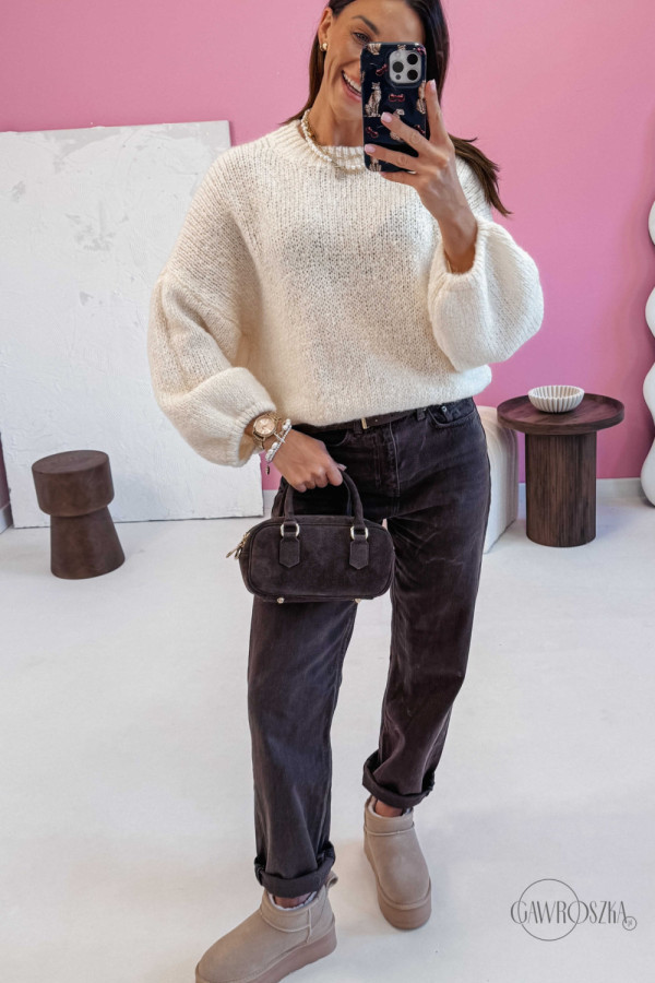 Sweterek gordo - śmietankowy