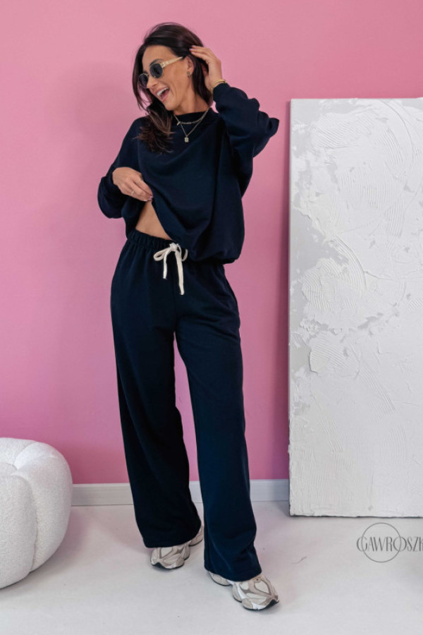 Spodnie dresowe prosta nogawka chandal - czarne