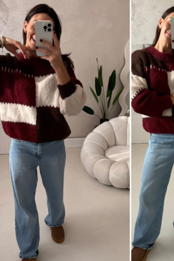 Sweter auri - bordowy