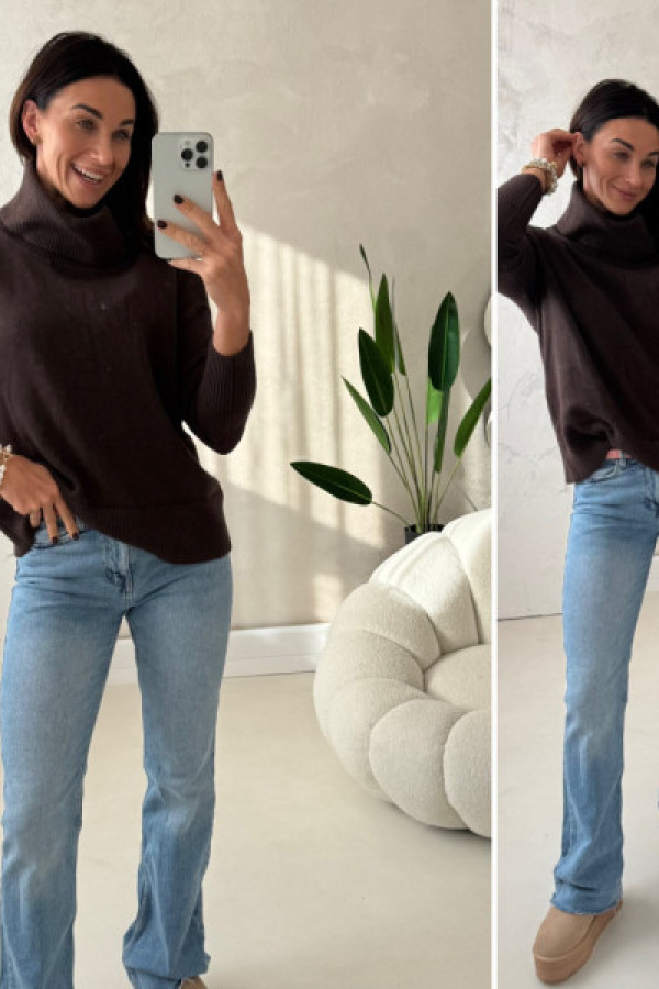 Golf gładki classic - czekoladowy