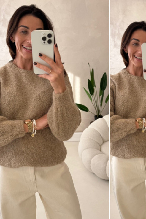 Sweterek kid moher - beż