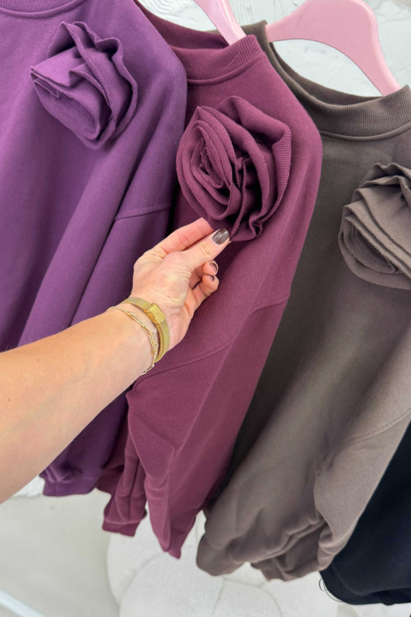 Bluza z różą chloe - bordo