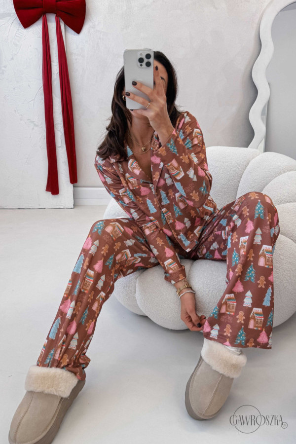 Piżamka sweet długa - domek z piernika