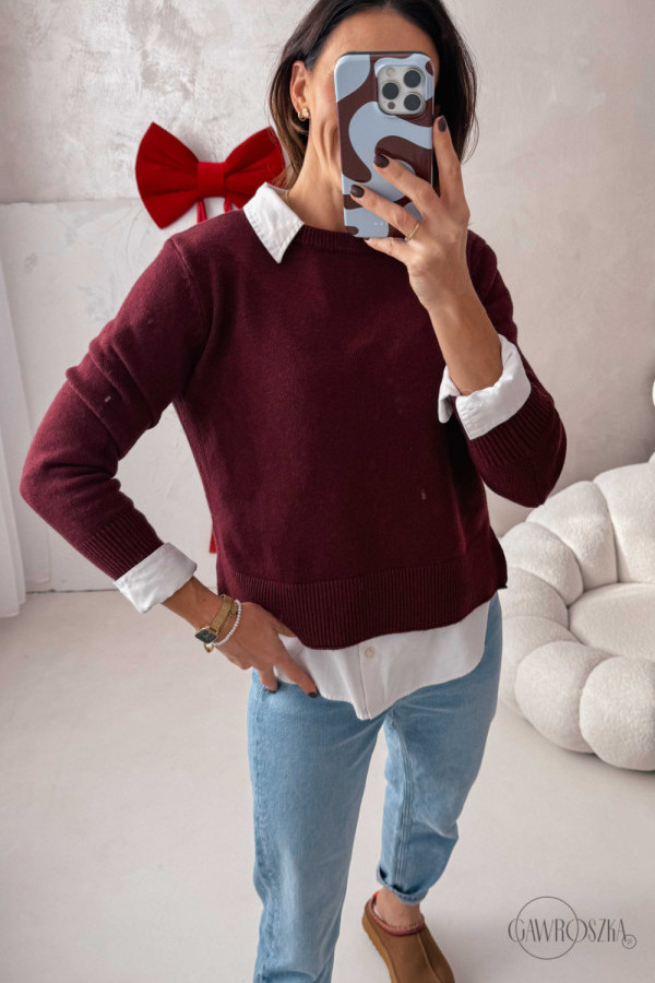 Sweterek classic cosmo - bordowy