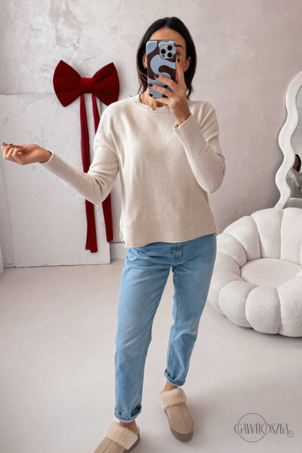 Sweterek classic cosmo - śmietankowy