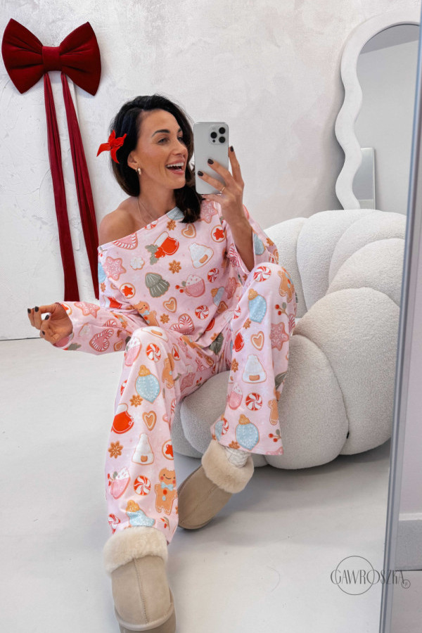 Piżamka sweet długa ii - różowa jasna