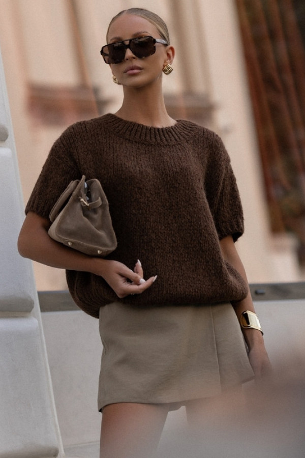 Moherowy sweter cocomore czekoladowy