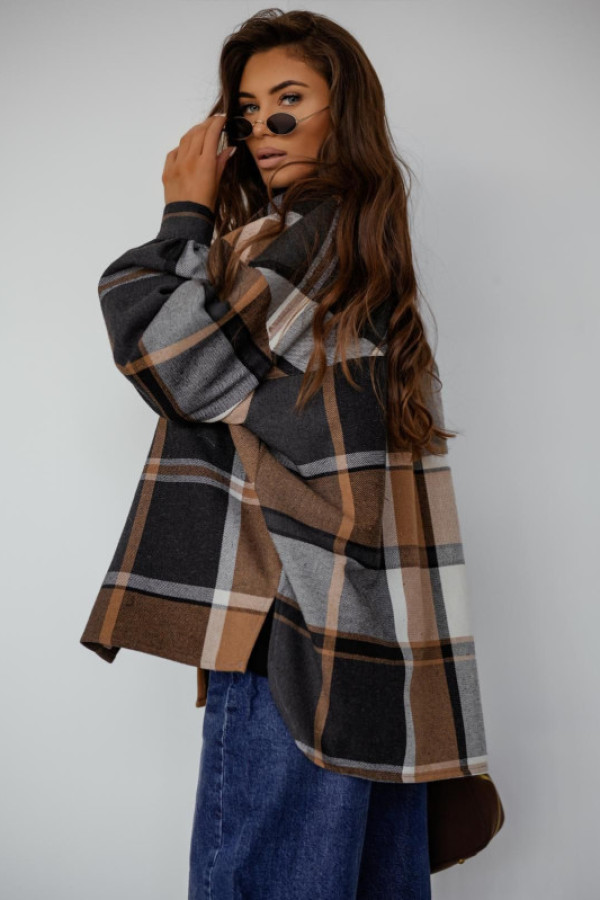 Koszulo kurtka damska oversize w kratę me gusta