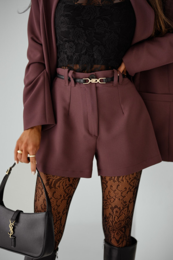 Eleganckie krótkie spodenki me gusta śliwkowe