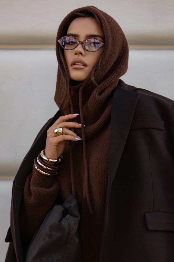 Stylowa balaklawa cocomore czekoladowa