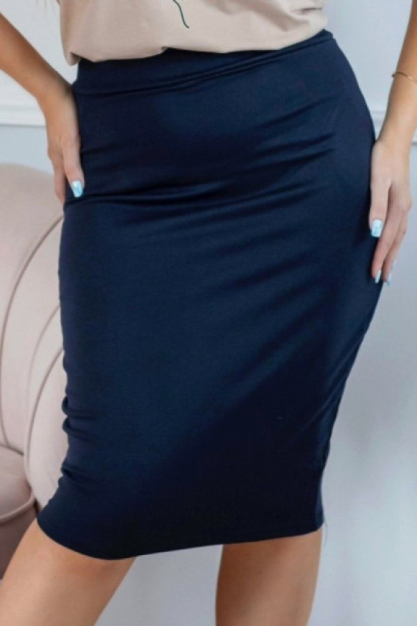 Ołówkowa spódnica w kolorze granatowym midi tuba wysoki stan mohini