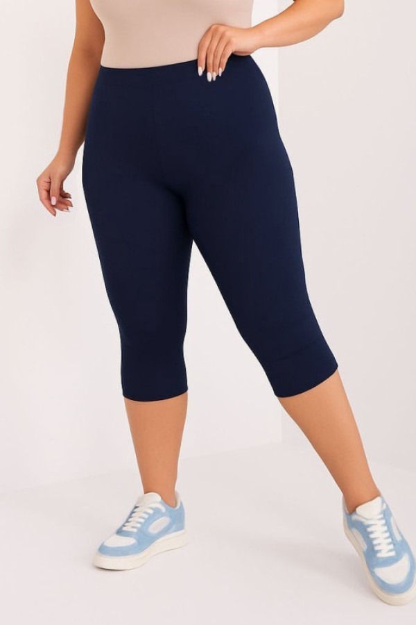 Legginsy plus size spodnie w kolorze granatowym za kolano 3/4 suzie