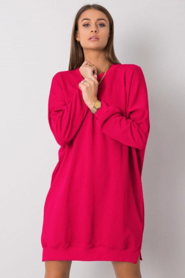 Bluza tunika dresowa w kolorze fuksji oversize basic paris
