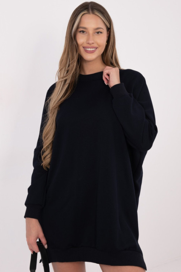 Bluza tunika dresowa w kolorze granatowym oversize basic paris