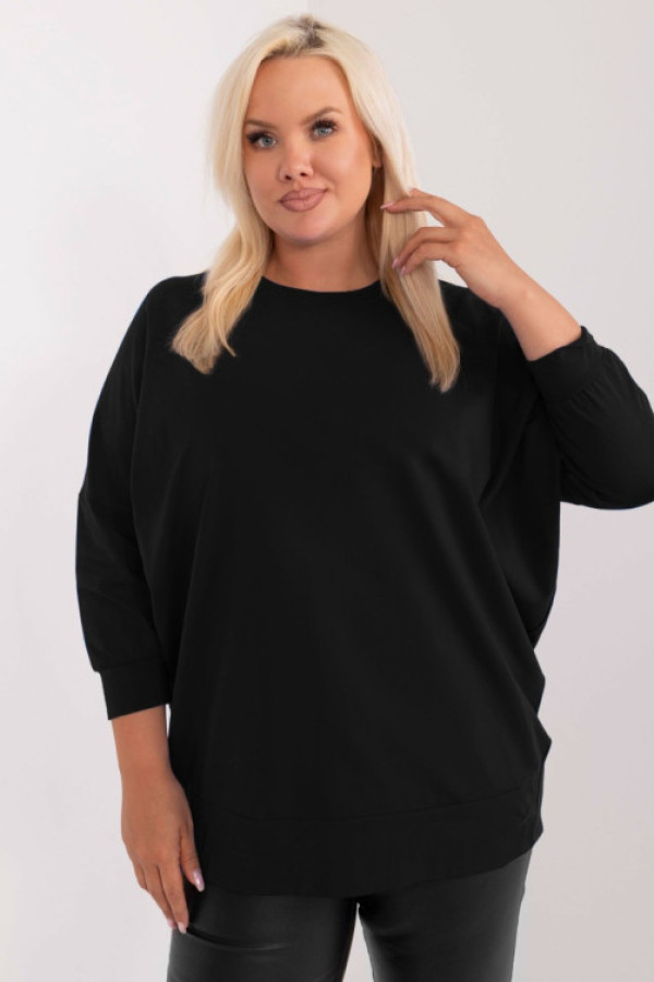 Bluzka damska nietoperz plus size w kolorze czarnym iga
