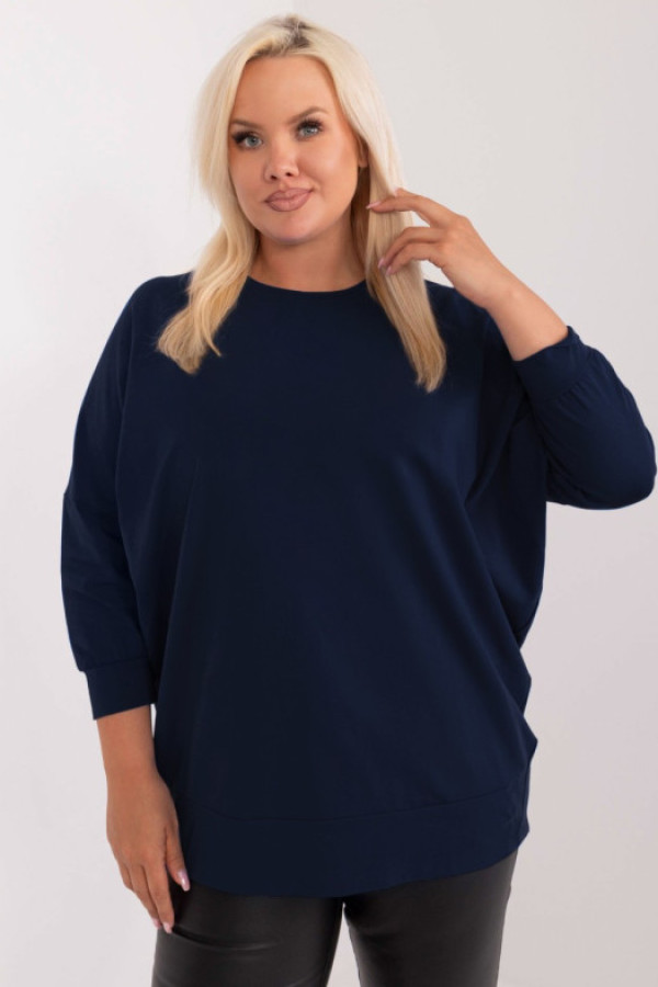 Bluzka damska nietoperz plus size w kolorze granatowym iga