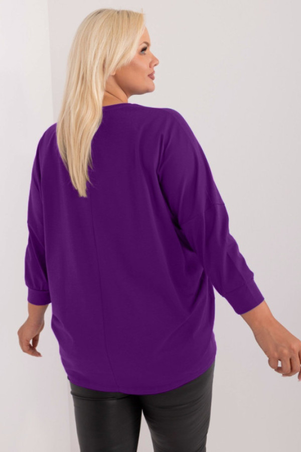 Bluzka damska nietoperz plus size w kolorze jagodowym iga