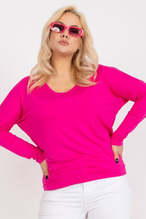 Bluzka damska plus size z wiskozy w kolorze fuksji molly